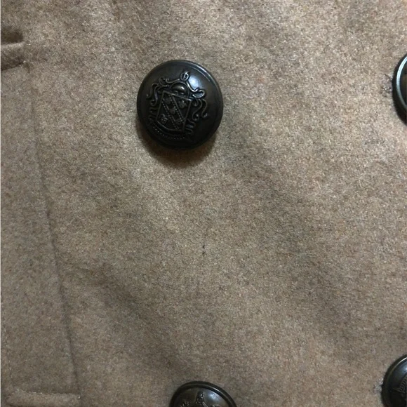 Merona Camel Pea Coat Wool Blend Small Petite - Picture 3 of 6